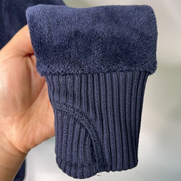 Athleta Kid's Girl's Navy Blue Crewneck Velvet Sweatshirt Size Medium (8-10) - Picture 7 of 7